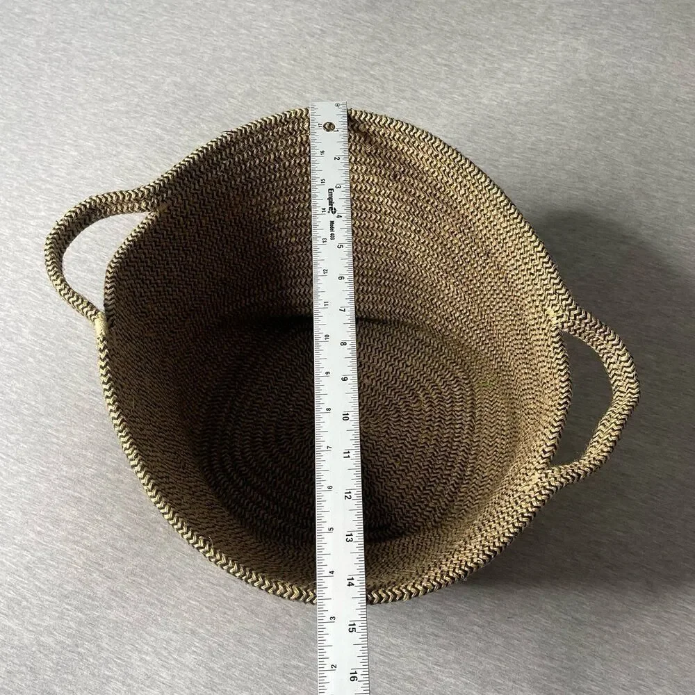 Target Cotton Rope 15” Round Storage Handles Basket